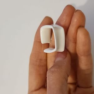 Geometric Square Wrap White Ring